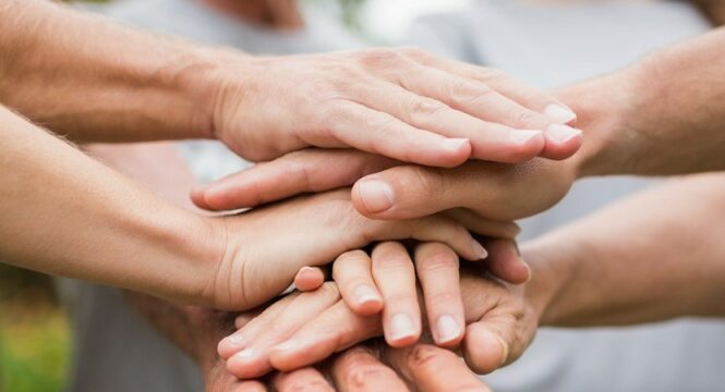 hands showing support